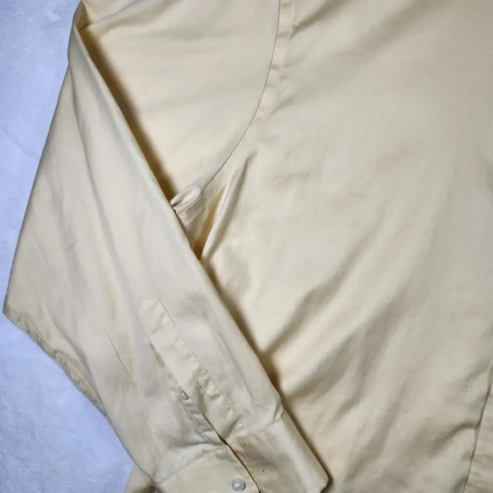Banana Republic XXL Dress Shirt Yellow Classic Fit Non Iron 18–18.5 Button Front